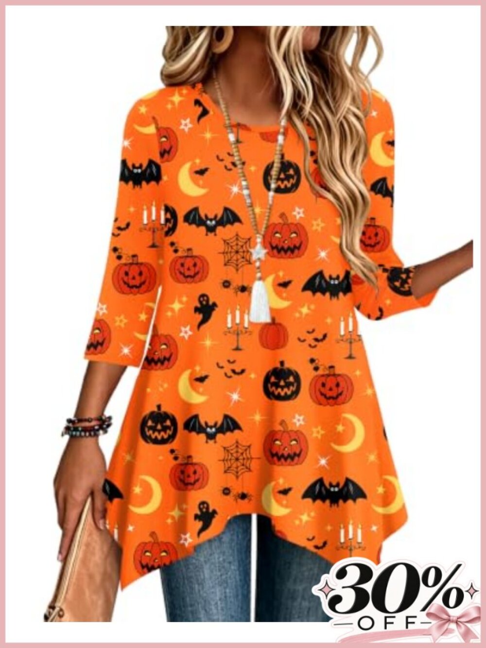 Womens Tunics 3/4 Sleeve Loose Fit Boho Shirts Dressy Casual Tops